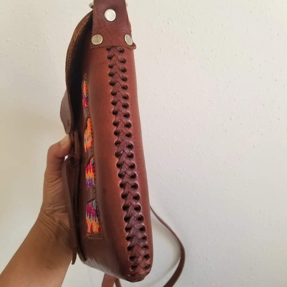 Vintage Handmade Boho Leather Boho Crossbody Southern Style Cowgirl Vibe - Picture 5 of 15